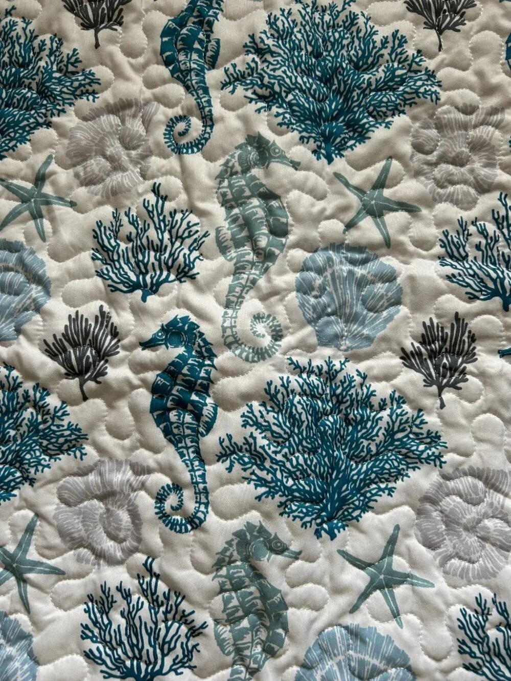 Love's Cabin Beach Seashore Print Quilted Pair Pillow Shams 23